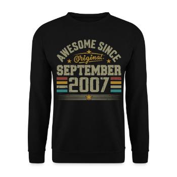 September 2007 Gift Built in September 2007 - Unisex Sweatshirt - black - Front - Alina (178cm) & Michal (187cm)