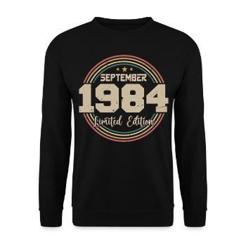 September 1984 September Birthday Gift 1984 - Unisex Sweatshirt - black - Front - Alina (178cm) & Michal (187cm)