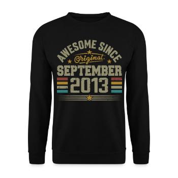 Gift September 2013 Built in September 2013 - Unisex Sweatshirt - black - Front - Alina (178cm) & Michal (187cm)