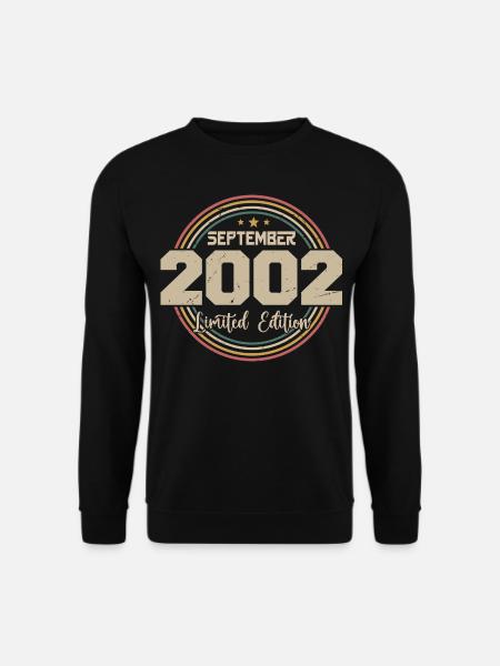 September 2002 Geburtstagsgeschenk 2002 - Unisex Pullover - Schwarz