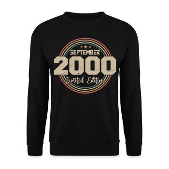 September Birthday Gift 2000 - Unisex Sweatshirt - black - Front - Alina (178cm) & Michal (187cm)