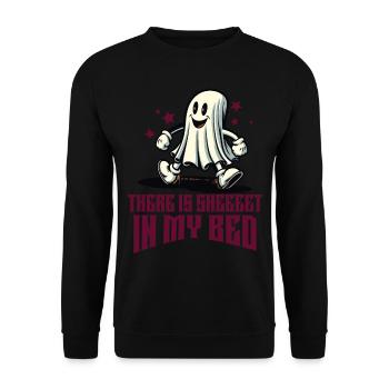 Funny Ghost Saying Occult Halloween Ghost - Unisex Sweatshirt - black - Front - Alina (178cm) & Michal (187cm)