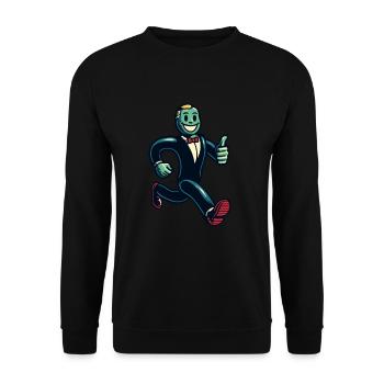 Retro Vintage Stil Halloween Zombie Kostüm Deko - Unisex Pullover - Schwarz - Vorne - Alina (178cm) & Michal (187cm)