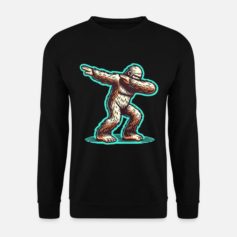 Dabbing Bigfoot Funny Dabbing Design - Unisex Sweatshirt - black