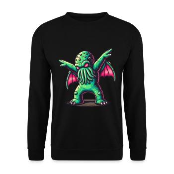 Drôle Dansant Cthulhu Tentacule Créature - Sweat-shirt Unisexe - noir - Devant - Alina (178cm) & Michal (187cm)