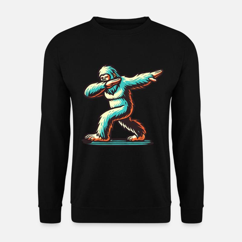 Dabbing Bigfoot Funny Dabbing Design - Unisex Sweatshirt - black