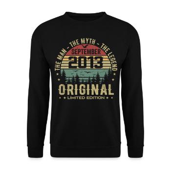 Anniversaire Original 2013 - Cadeau Septembre 2013 - Sweat-shirt Unisexe - noir - Devant - Alina (178cm) & Michal (187cm)