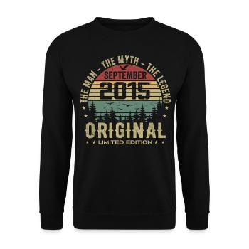 Anniversaire Original 2015 - Cadeau Septembre 2015 - Sweat-shirt Unisexe - noir - Devant - Alina (178cm) & Michal (187cm)