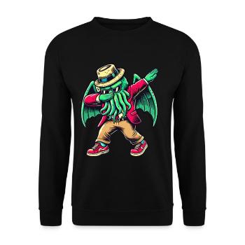 Dabbing drôle Cthulhu Dabbing Design - Sweat-shirt Unisexe - noir - Devant - Alina (178cm) & Michal (187cm)