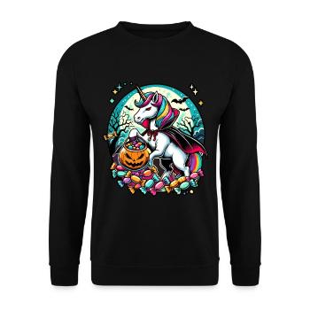 Funny Vampire Unicorn Loves Candy - Unisex Sweatshirt - black - Front - Alina (178cm) & Michal (187cm)