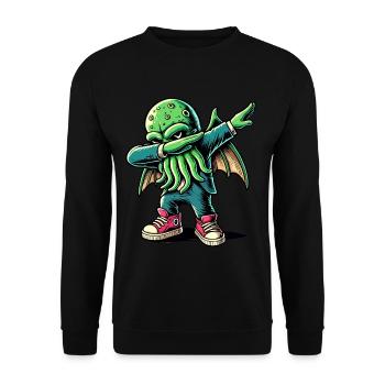 Funny Dabbing Cthulhu Dabbing Design - Unisex Sweatshirt - black - Front - Alina (178cm) & Michal (187cm)