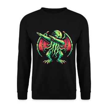 Funny Dabbing Cthulhu Dabbing Design - Unisex Sweatshirt - black - Front - Alina (178cm) & Michal (187cm)