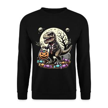 Drôle TRex Zombie Love Candy - Sweat-shirt Unisexe - noir - Devant - Alina (178cm) & Michal (187cm)
