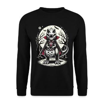 Le vampire T-Rex drôle aime les sucreries - Sweat-shirt Unisexe - noir - Devant - Alina (178cm) & Michal (187cm)