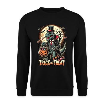 Drôle T-Rex vampire menteur bonbons - Sweat-shirt Unisexe - noir - Devant - Alina (178cm) & Michal (187cm)