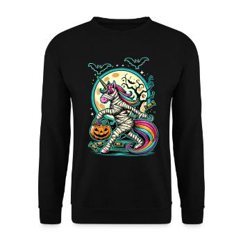 Maman licorne drôle aime les bonbons - Sweat-shirt Unisexe - noir - Devant - Alina (178cm) & Michal (187cm)