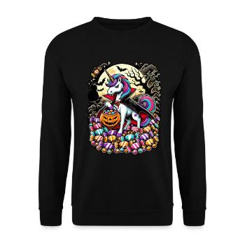 Funny Vampire Unicorn Loves Candy - Unisex Sweatshirt - black - Front - Alina (178cm) & Michal (187cm)