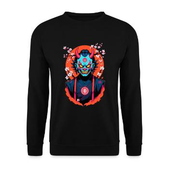 Oni Samouraï Vaporwave Esthétique Japon Culture - Sweat-shirt Unisexe - noir - Devant - Alina (178cm) & Michal (187cm)
