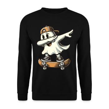 Skateboaring Dabbing Ghost Skateboard Dab - Sweat-shirt Unisexe - noir - Devant - Alina (178cm) & Michal (187cm)