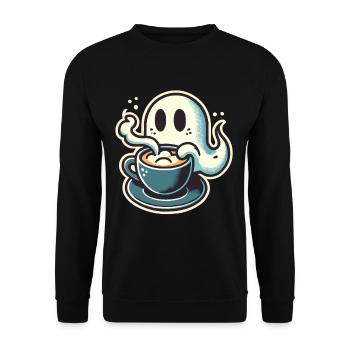 Kaffeeliebhaber Barista Geist Lustiger Kaffee - Unisex Pullover - Schwarz - Vorne - Alina (178cm) & Michal (187cm)