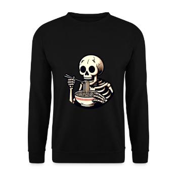 Skeleton Ramen Noodles for Horror Movies Japanese - Unisex Sweatshirt - black - Front - Alina (178cm) & Michal (187cm)