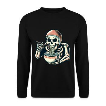 Skeleton Ramen Noodles for Horror Movies Japanese - Unisex Sweatshirt - black - Front - Alina (178cm) & Michal (187cm)