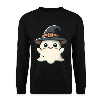 Lustiger Hexen Geist Gespenstische Party - Unisex Pullover - Schwarz - Vorne - Alina (178cm) & Michal (187cm)