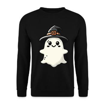 Lustiger Hexen Geist Gespenstische Party - Unisex Pullover - Schwarz - Vorne - Alina (178cm) & Michal (187cm)