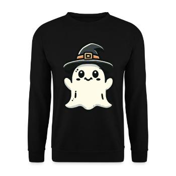 Lustiger Hexen Geist Gespenstische Party - Unisex Pullover - Schwarz - Vorne - Alina (178cm) & Michal (187cm)