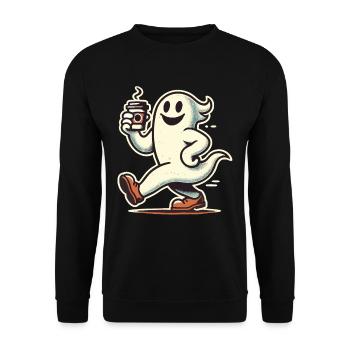 Kaffeeliebhaber Barista Geist Lustiger Kaffee - Unisex Pullover - Schwarz - Vorne - Alina (178cm) & Michal (187cm)