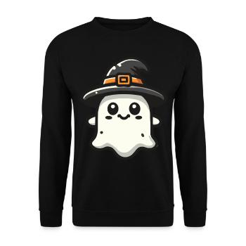 Lustiger Hexen Geist Gespenstische Party - Unisex Pullover - Schwarz - Vorne - Alina (178cm) & Michal (187cm)