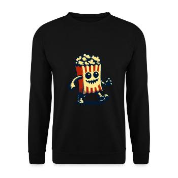 Scary popcorn for scary movies Halloween - Unisex Sweatshirt - black - Front - Alina (178cm) & Michal (187cm)