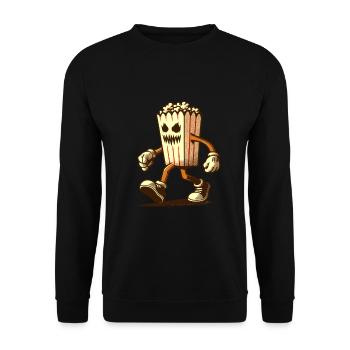 Scary popcorn for scary movies Delicious - Unisex Sweatshirt - black - Front - Alina (178cm) & Michal (187cm)