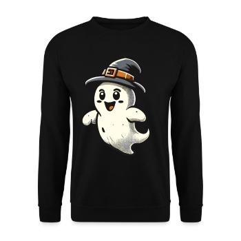 Lustiger Hexen Geist Gespenstische Party - Unisex Pullover - Schwarz - Vorne - Alina (178cm) & Michal (187cm)