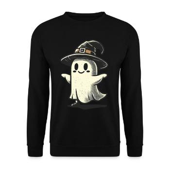 Lustiger Hexen Geist Gespenstische Party Spooky - Unisex Pullover - Schwarz - Vorne - Alina (178cm) & Michal (187cm)