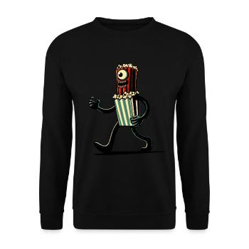Scary popcorn for scary movies Halloween - Unisex Sweatshirt - black - Front - Alina (178cm) & Michal (187cm)
