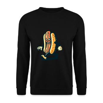 Creepy Hot Dog For Scary Movies Delicious Halloween - Unisex Sweatshirt - black - Front - Alina (178cm) & Michal (187cm)