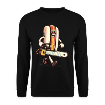 Psycho Hotdog Delicious Halloween Design - Unisex Sweatshirt - black - Front - Alina (178cm) & Michal (187cm)