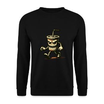 Scary drinking cup Drinks for scary movies - Unisex Sweatshirt - black - Front - Alina (178cm) & Michal (187cm)