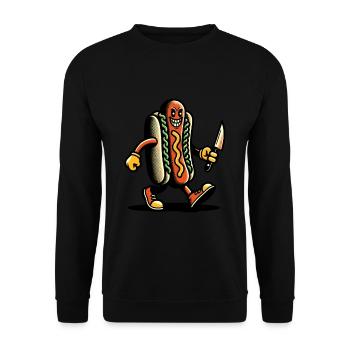 Psycho Hotdog Delicious Halloween Design pour - Sweat-shirt Unisexe - noir - Devant - Alina (178cm) & Michal (187cm)