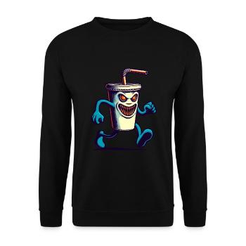 Scary Monster Drinking Cup Drinks - Unisex Sweatshirt - black - Front - Alina (178cm) & Michal (187cm)