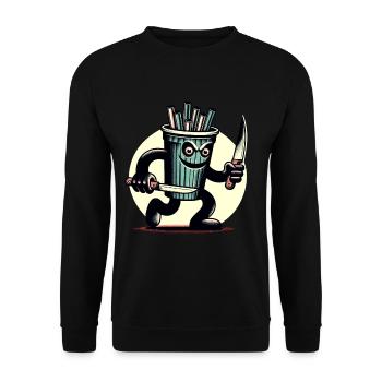 Scary Psycho Drinking Cup Drinks - Unisex Sweatshirt - black - Front - Alina (178cm) & Michal (187cm)