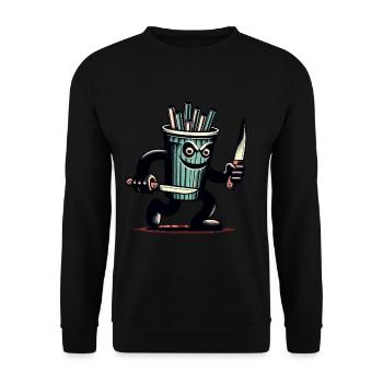 Scary Psycho Drinking Cup Drinks - Unisex Sweatshirt - black - Front - Alina (178cm) & Michal (187cm)