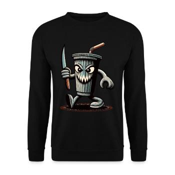 Scary Psycho Drinking Cup Drinks - Unisex Sweatshirt - black - Front - Alina (178cm) & Michal (187cm)