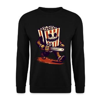 Scary Psycho Popcorn for scary movies - Unisex Sweatshirt - black - Front - Alina (178cm) & Michal (187cm)