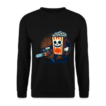 Scary Psycho Popcorn for scary movies - Unisex Sweatshirt - black - Front - Alina (178cm) & Michal (187cm)
