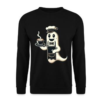 Kaffeeliebhaber Barista Geist Lustiger Kaffee - Unisex Pullover - Schwarz - Vorne - Alina (178cm) & Michal (187cm)