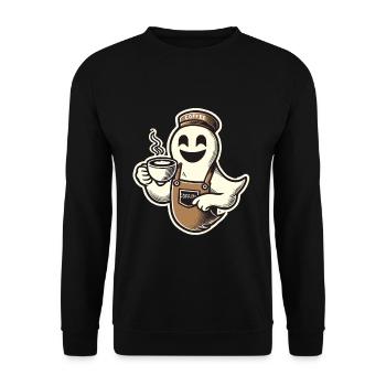 Kaffeeliebhaber Barista Geist Lustiger Kaffee - Unisex Pullover - Schwarz - Vorne - Alina (178cm) & Michal (187cm)