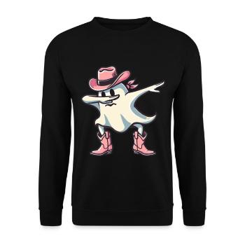 Cowboy Dabbing Ghost Ghoul Dab Halloween - Unisex Sweatshirt - black - Front - Alina (178cm) & Michal (187cm)
