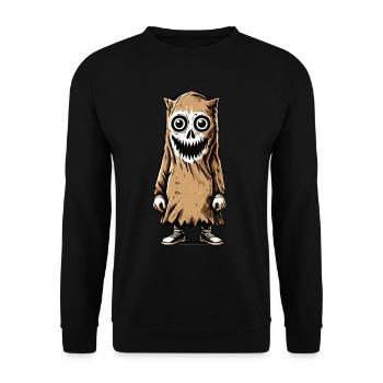 Gespenstische Party Lustiges Halloween Streetwear - Unisex Pullover - Schwarz - Vorne - Alina (178cm) & Michal (187cm)